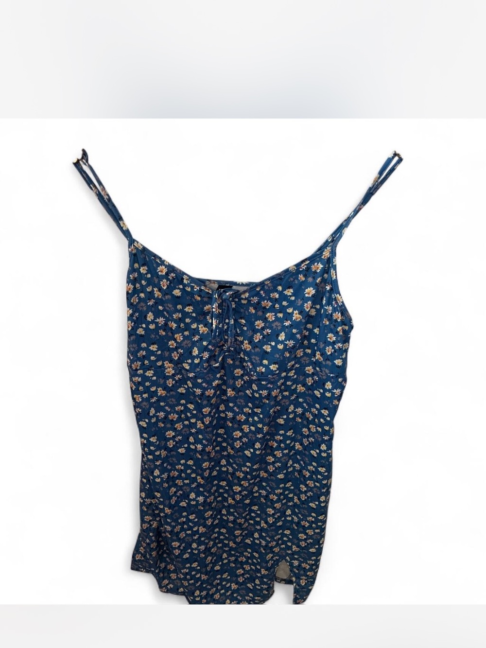 SHEIN Navy Blue Floral Spaghetti Strap Mini Dress